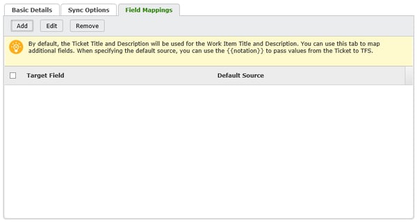 Team Foundation Server Ticket To Work Item Mapping Empty Field Mappings